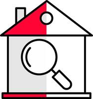 House Inspection Filled Half Cut Icon vector