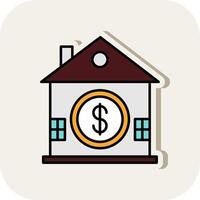 House Saving Line Filled White Shadow Icon vector