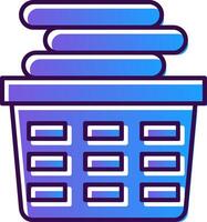 Laundry Basket Gradient Filled Icon vector