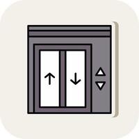 Elevator Line Filled White Shadow Icon vector