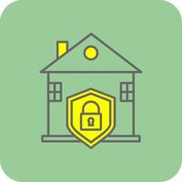 House Protection Filled Yellow Icon vector