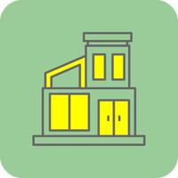 Modern House Filled Yellow Icon vector