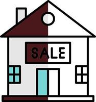 House for Rent Filled Half Cut Icon vector