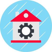 Home Setting Flat Blue Circle Icon vector