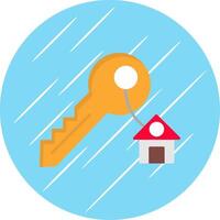 House Key Flat Blue Circle Icon vector