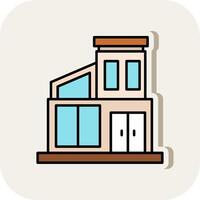 Modern House Line Filled White Shadow Icon vector