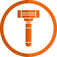 Razor Glyph Orange Circle Icon vector