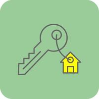 House Key Filled Yellow Icon vector