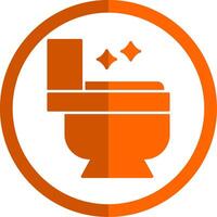 Toilet Glyph Orange Circle Icon vector