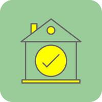 Home Selection Filled Yellow Icon vector