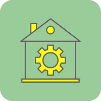 Home Setting Filled Yellow Icon vector