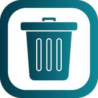 Garbage Glyph Gradient Round Corner Icon vector