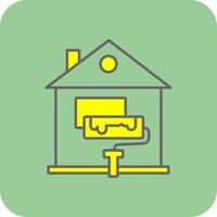 hogar renovación lleno amarillo icono vector