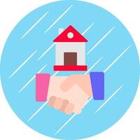 Contract Flat Blue Circle Icon vector