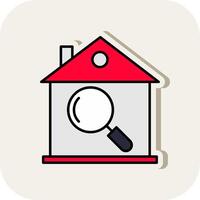 House Inspection Line Filled White Shadow Icon vector