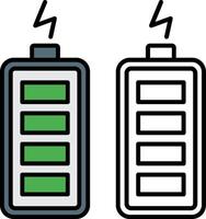 Batteries Filled Half Cut Icon vector