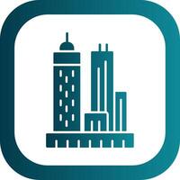 Skyscrapers Glyph Gradient Round Corner Icon vector