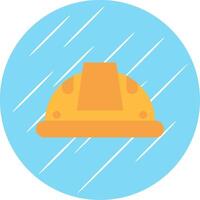 Construction Helmet Flat Blue Circle Icon vector