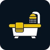 Bathtub Glyph Two Color Icon vector