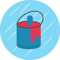 Tin with Paint Flat Blue Circle Icon vector