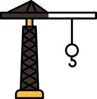 Tower Crane Filled Half Cut Icon vector