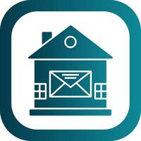 House Mail Glyph Gradient Round Corner Icon vector