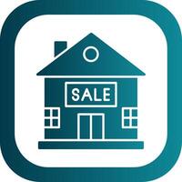 House for Sale Glyph Gradient Round Corner Icon vector