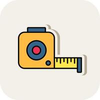 Tape Measure Line Filled White Shadow Icon vector