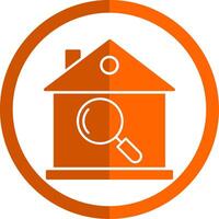 House Inspection Glyph Orange Circle Icon vector