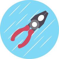 Pliers Flat Flat Blue Circle Icon vector