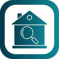 House Inspection Glyph Gradient Round Corner Icon vector