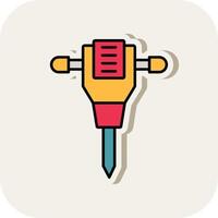 Jack Hammer Line Filled White Shadow Icon vector