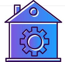 Home Setting Gradient Filled Icon vector