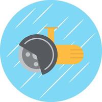 Angle Grinder Flat Blue Circle Icon vector