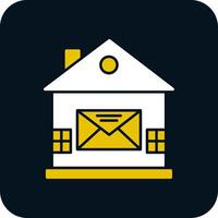 House Mail Glyph Two Color Icon vector