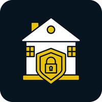 House Protection Glyph Two Color Icon vector