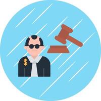 Judge Giving Order Flat Blue Circle Icon vector