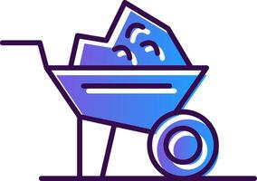 Wheelbarrow Gradient Filled Icon vector