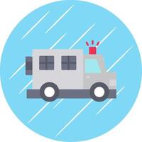 Police Van Flat Blue Circle Icon vector