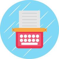 Typewriter Flat Blue Circle Icon vector