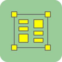 Layout Tools Filled Yellow Icon vector