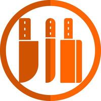 Knives Glyph Orange Circle Icon vector