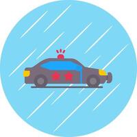 Police Car Flat Blue Circle Icon vector