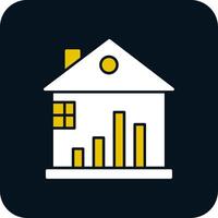 Real Estate Stats Glyph Two Color Icon vector