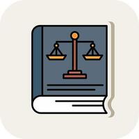 Law Book Line Filled White Shadow Icon vector