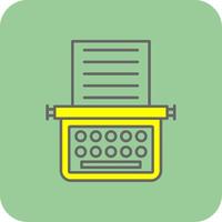 Typewriter Filled Yellow Icon vector