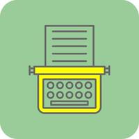 Typewriter Filled Yellow Icon vector