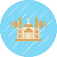 Mosque Speaker Flat Blue Circle Icon vector