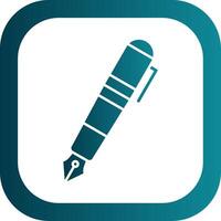 Fountain Pen Glyph Gradient Round Corner Icon vector