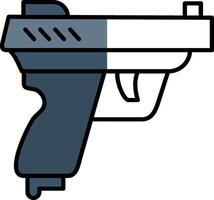 pistola lleno medio cortar icono vector